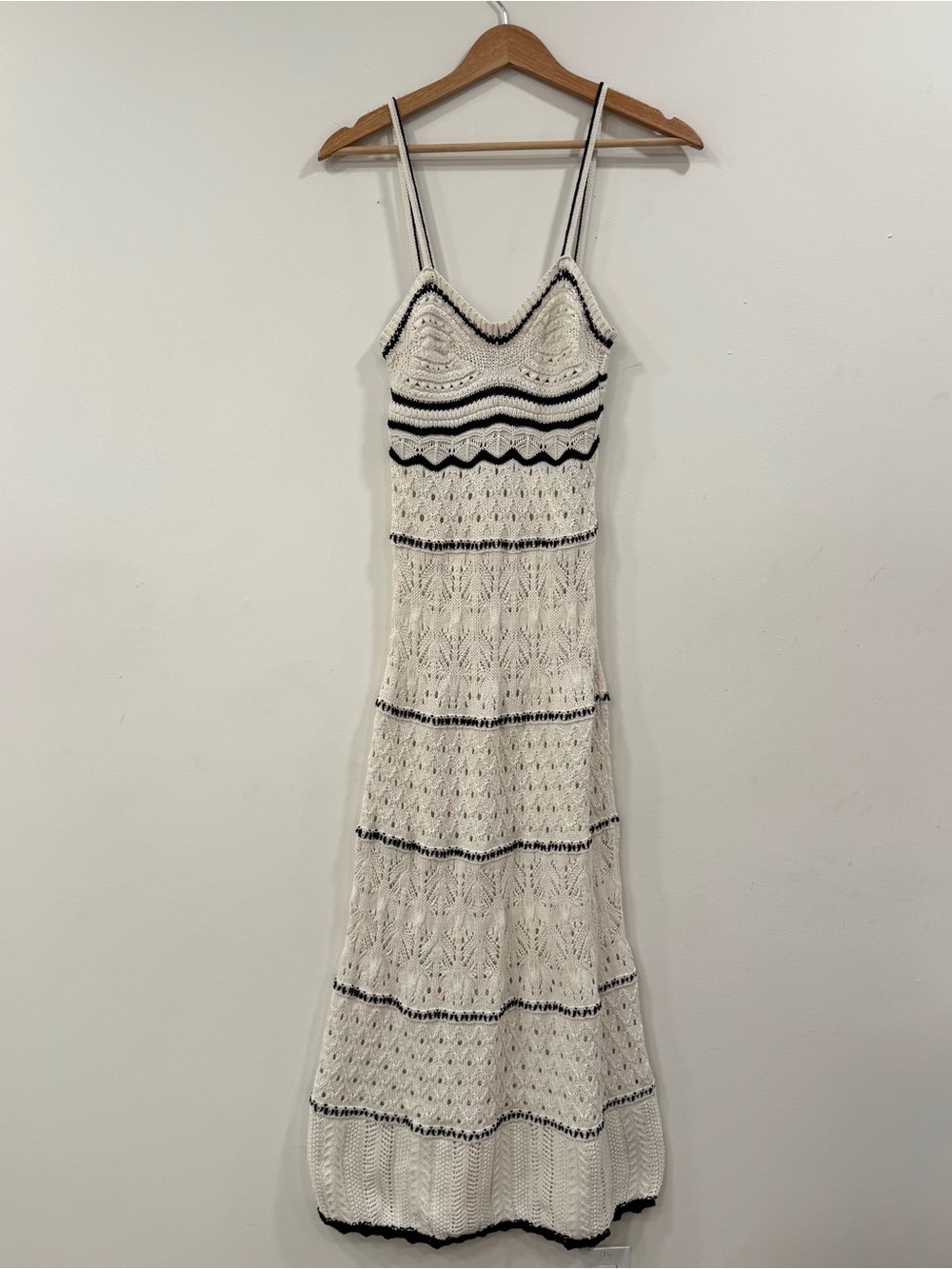 Zara Boho Knit Crochet Midi Dress